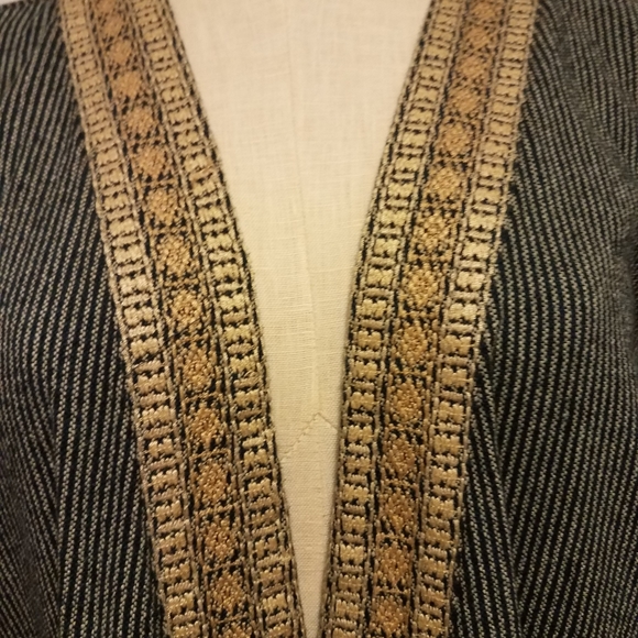 Frye Teal Blue Embroidered Oversize Kimono Cardigan Sz Medium - Picture 10 of 11